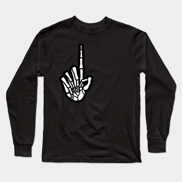 Skeleton Hand Index Finger Long Sleeve T-Shirt by MOULE